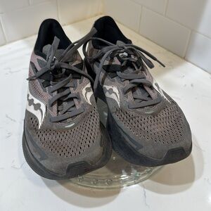 Saucony Womens Ride 15 Gray/Purple Athletic Running Shoes S10729-22, Size 9